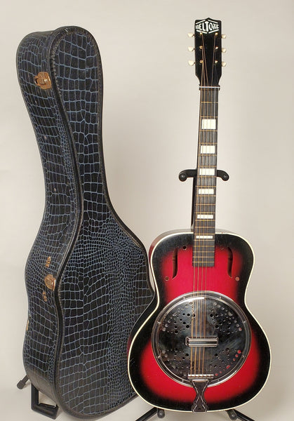 1960's Belltone Slide & Contemporary guitar. Acoustically sound  Rosewood neck. Orig.case. RARE